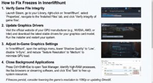 how to fix freezes in the innerlifthunt game
